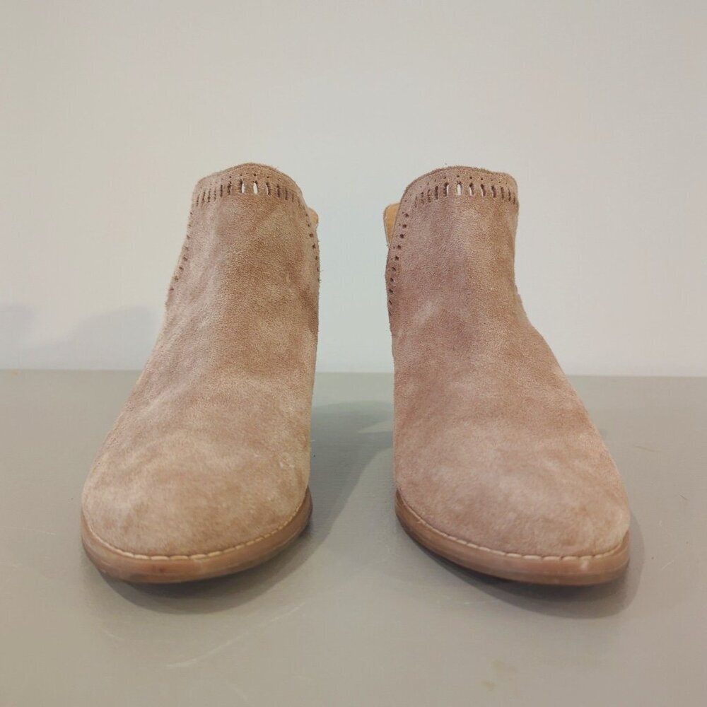 Lucky Brand Tan Suede Ankle Booties Size 9 - Picture 4 of 10